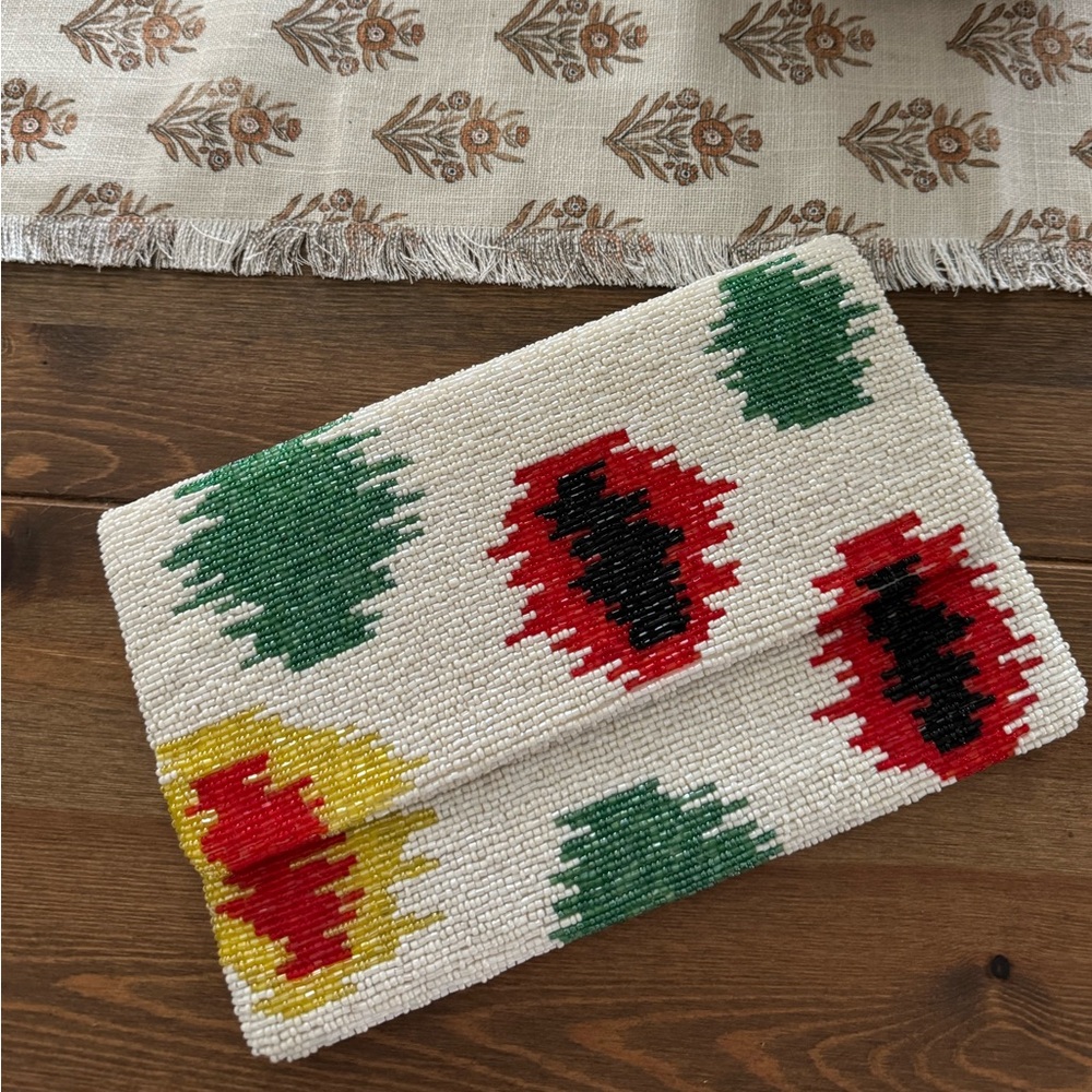 Monya beaded clutch and black Paillette